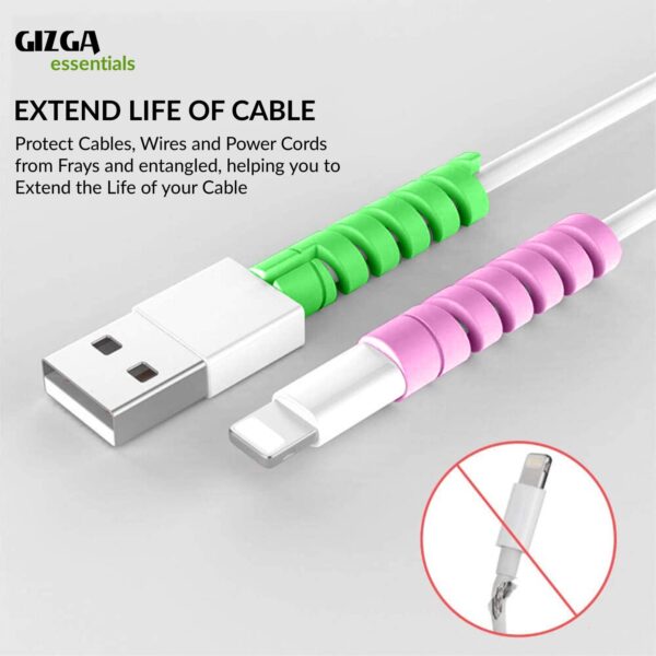 Spiral Charger Cable Protectors for Wires Data Cable Saver Charging Cord Protective Cable Cover Set(10 Pieces)